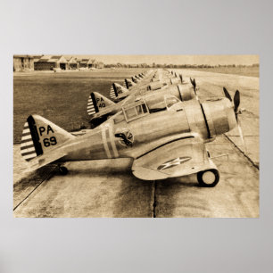 Världskrig II Bekämpning av Flygplan Severski P-35 Poster