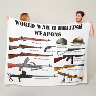 VÄRLDSKRIG II BRITTISKA VAPEN FLEECEFILT