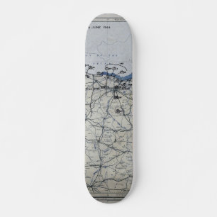 Världskrig II D-dagen Karta 6 juni 1944 Old School Skateboard Bräda 18 Cm