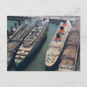 Världskrig II Färg vykort RMS Queen Mary