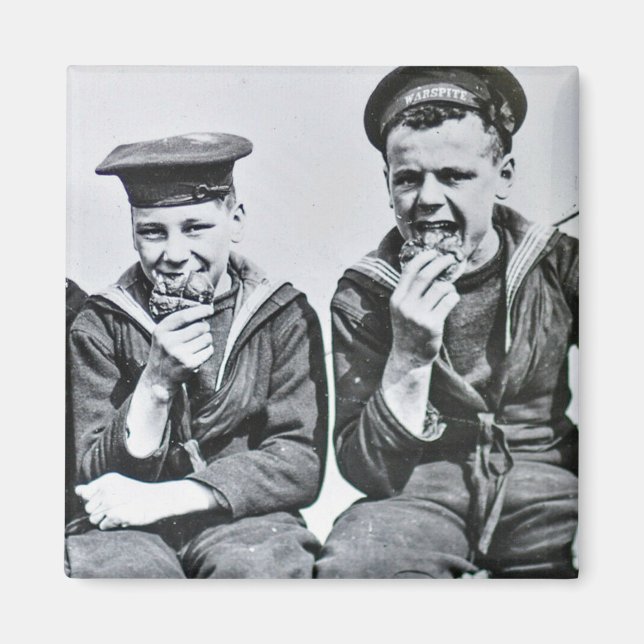 Världskrig II HMS Wartrots Sailors Hett Kor Buns Magnet (Framsidan)