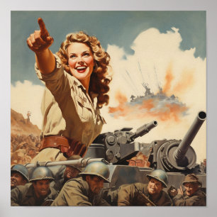 Världskrig II Kvinnliga utsmyckningar Poster