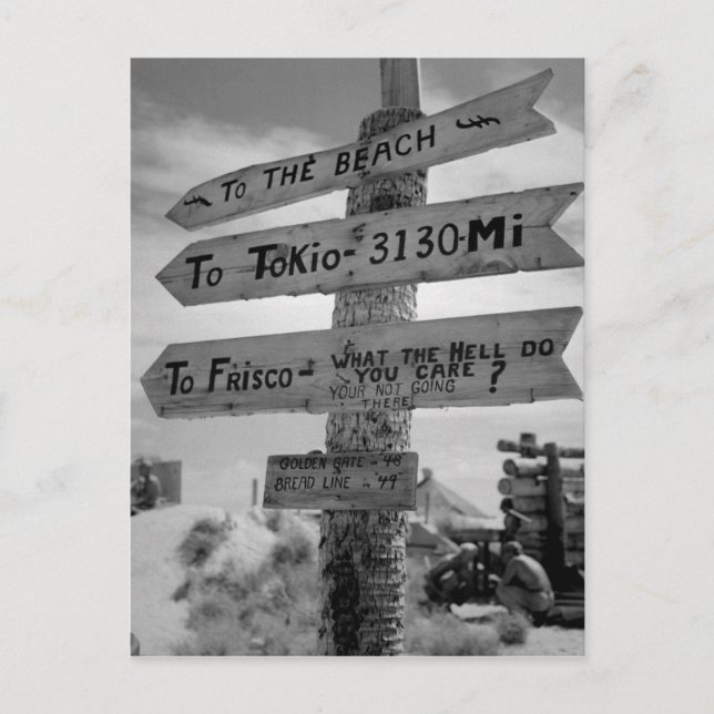 Världskrig II Marint riktmärke för Humor Vykort (Framsida)