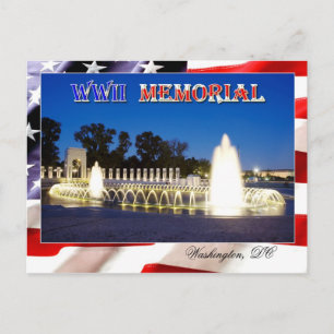 Världskrig II Memorial i Washington, DC på natten Vykort