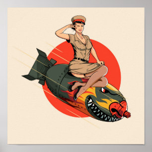 Världskrig II Pin-up Girl Poster