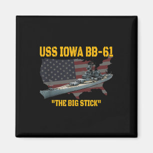 Världskrig II Warship Uss Iowa& WW2 Bb-61 Batt Magnet