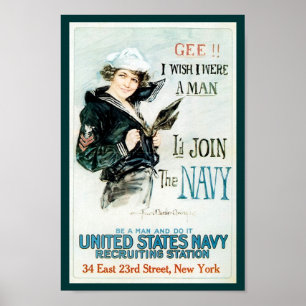 Världskrig mig rekrytera för marin poster