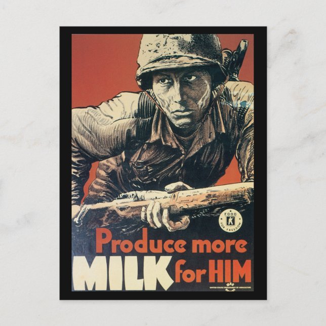 Världskrig Postcards, US Dairy Assoc. Vykort (Framsida)