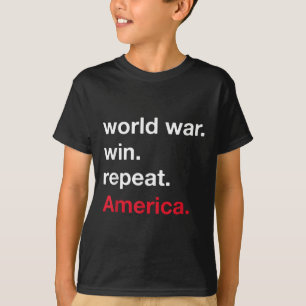 Världskrig Win Repeat American Land Defender Jul T Shirt
