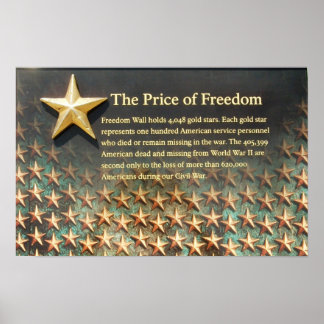 världskriget "Frihetens Pris" II Memorial Poster