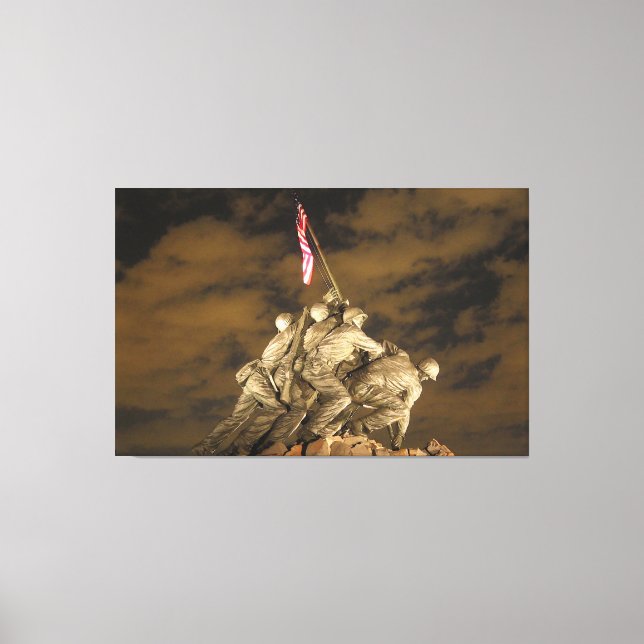 Världskriget II Iwo Jima Memorial Arlington VA Canvastryck (Framsida)