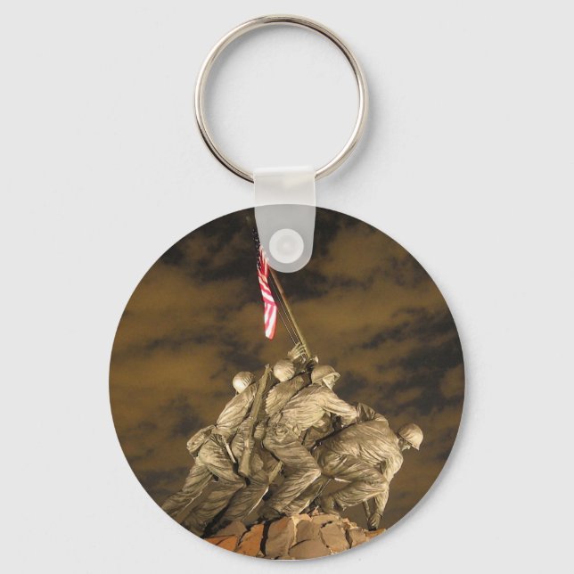 Världskriget II Iwo Jima Memorial Arlington VA Nyckelring (Framsida)