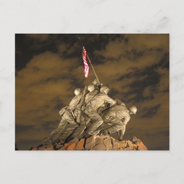 Världskriget II Iwo Jima Memorial Arlington VA Vykort (Framsida)