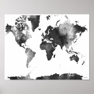 VÄRLDSMARP BLACK OCH VITE POSTER