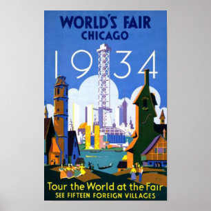 VärldsmässaChicago 1934 WPA vintage affisch