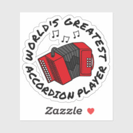 Världsmästare Accordion Player Funny Klistermärken