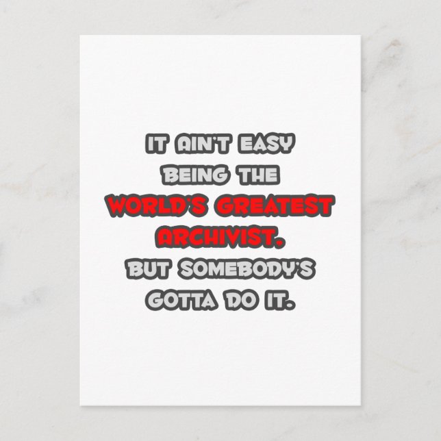 Världsmästare Archivist Joke Vykort (Framsida)