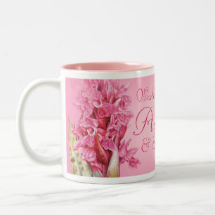 Världsmästare Aunty & kompis rosa orchid mugg