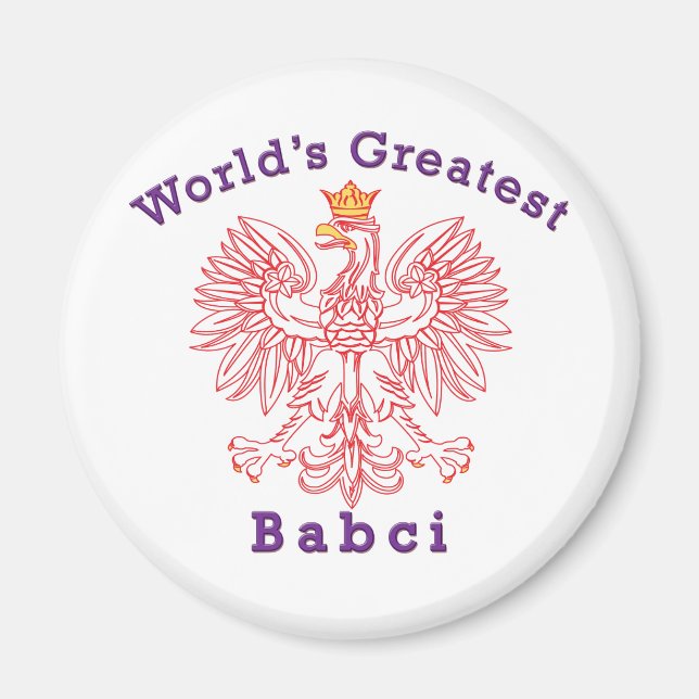 Världsmästare Babci Red Eagle Magnet (Framsidan)