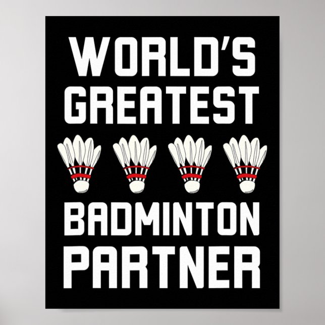 Världsmästare Badminton Partner Coola Badminton Poster (Framsidan)