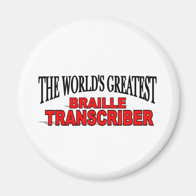 Världsmästare Braille Transcriber Magnet (Framsidan)