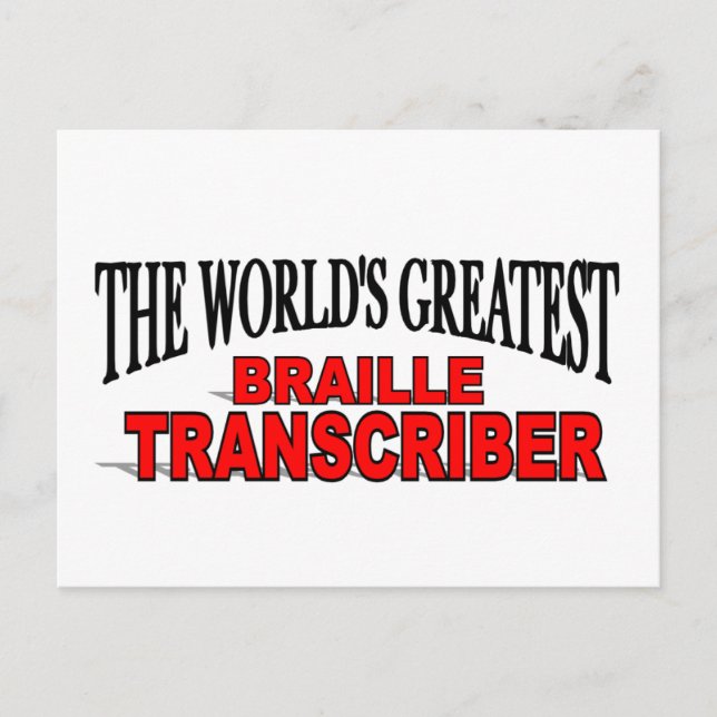 Världsmästare Braille Transcriber Vykort (Framsida)