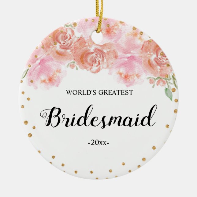 Världsmästare Bridesmaid jul Ornament (Framsidan)