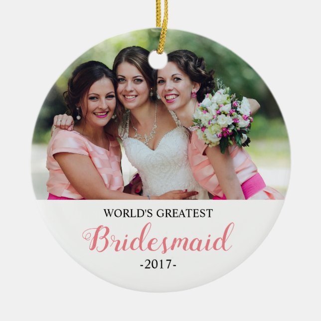 Världsmästare Bridesmaid jul Ornament (Framsidan)