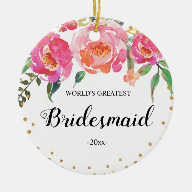 Världsmästare Bridesmaid Ornament (Framsidan)