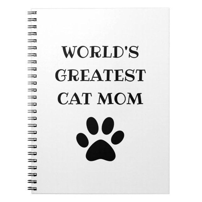 Världsmästare Cat Mamma Anpassningsbar Text Person Anteckningsbok (Framsidan)