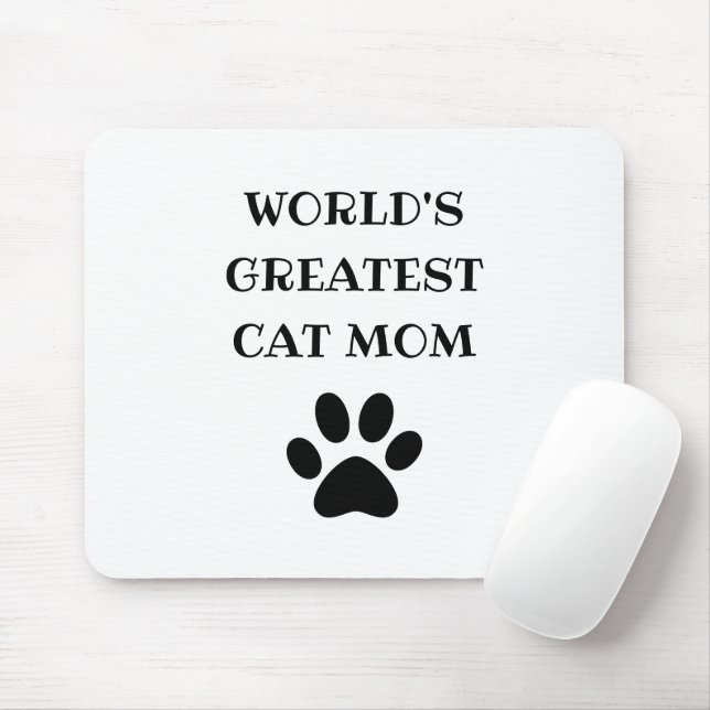 Världsmästare Cat Mamma Anpassningsbar Text Person Musmatta (Med mus)
