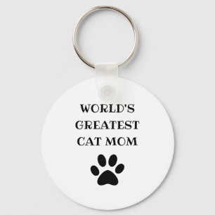 Världsmästare Cat Mamma Anpassningsbar Text Person Nyckelring
