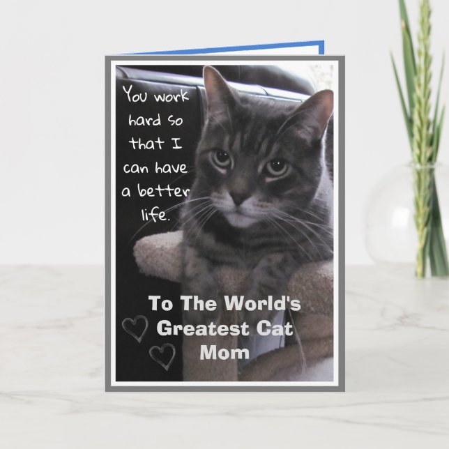 Världsmästare Cat Mamma Funny Card Kort (Framsida)