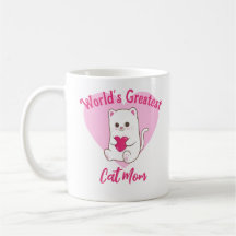 Världsmästare Cat Mamma Funny Cute Rosa Heart