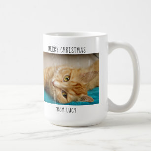 Världsmästare Cat Pappa - julfoto Kaffemugg