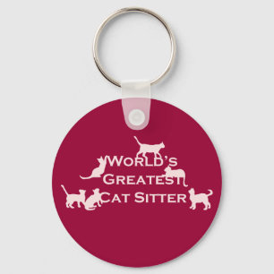 Världsmästare Cat Sitter Nyckelring