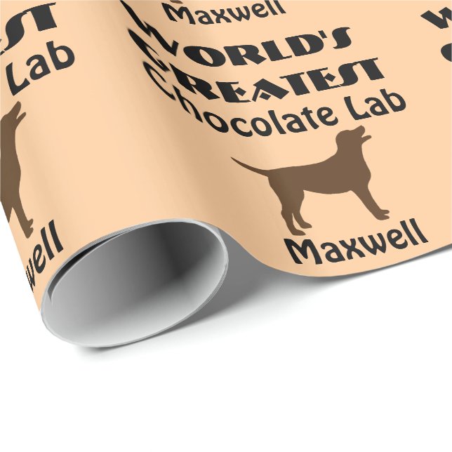 Världsmästare Chocolate Lab Hund Presentpapper (Rullad Hörn)