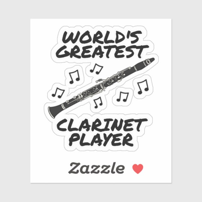 Världsmästare Clarinet Player Clarinetist Funny Klistermärken (Ark)