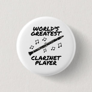 Världsmästare Clarinet Player Clarinetist Funny Knapp
