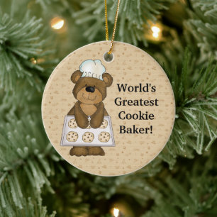 Världsmästare Cookie Baker björn Julgransprydnad Keramik