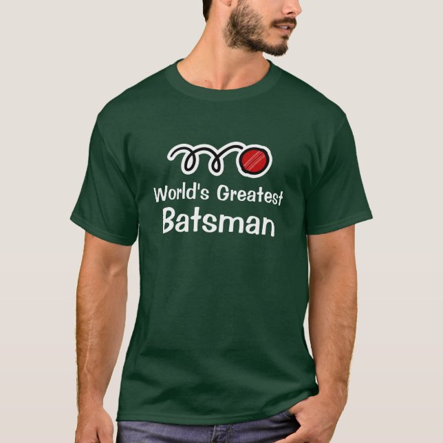 Världsmästare cricketbatchman T-shirt (Framsida)