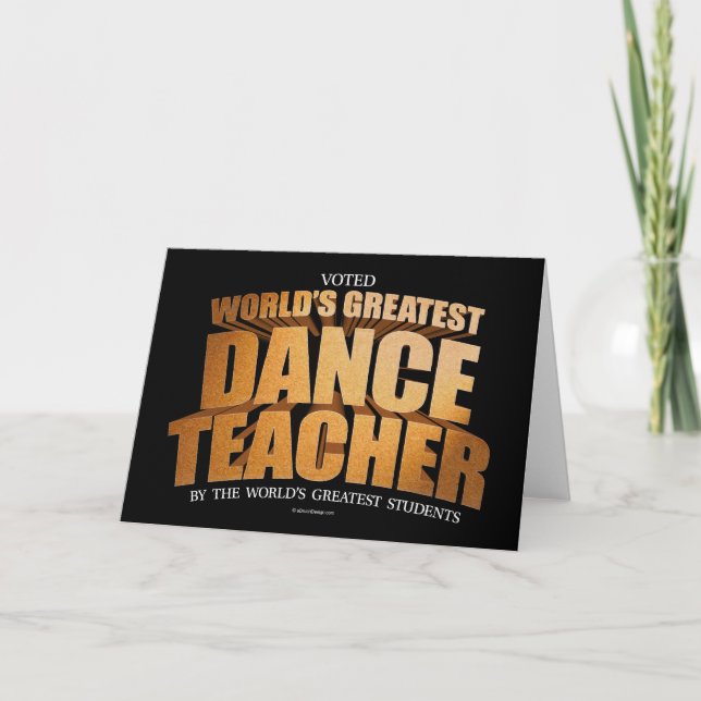 Världsmästare Dance Teacher Card Kort (Framsida)