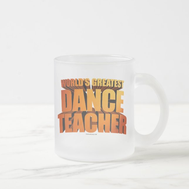 världsmästare Dance Teacher Frosted Glass Kaffe Frostad Glasmugg (Höger)