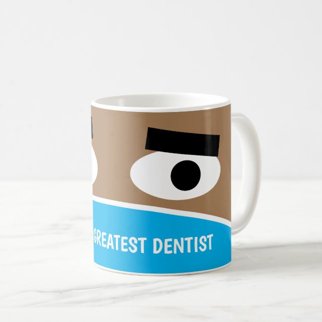 Världsmästare Dentist lustig ansikte mask Kaffemugg (Framsida höger)