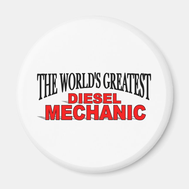 Världsmästare Diesel Mechanic Magnet (Framsidan)