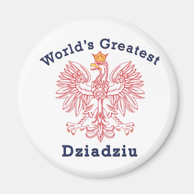 Världsmästare Dziadziu Red Eagle Magnet (Framsidan)