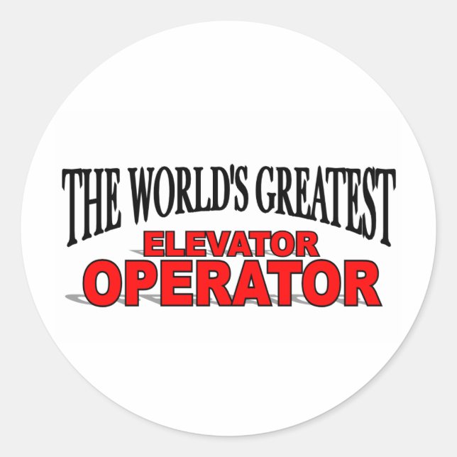Världsmästare Elevator Operator Runt Klistermärke (Framsida)