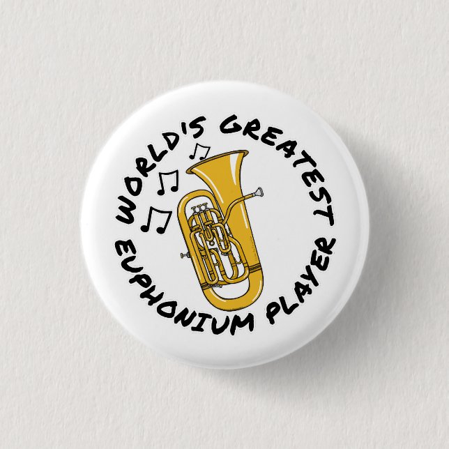 Världsmästare Euphonium Player, Brass Musician Knapp (Framsida)