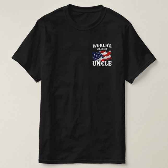 världsmästare farbror Amerikanska Flagga Fars dag T Shirt (Design framsida)