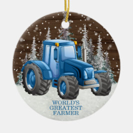 Världsmästare Farmer Tractor jul jul Julgransprydnad Keramik